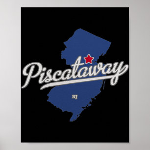 Scataway New Jersey Nj Kaart Poster
