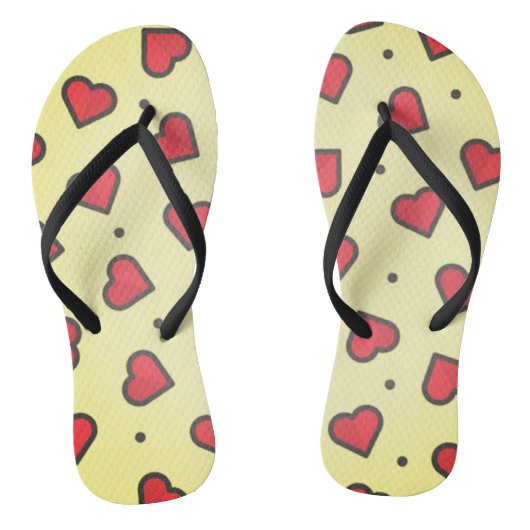 Scatered Red Hearts Summer Sandal Teenslippers (Voetbed)