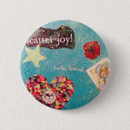 Scatter Joy. Collage Glitter Pin Ronde Button 5,7 Cm