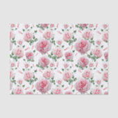 Scatter Pink Roses Pattern Tissuepapier (Voorkant)