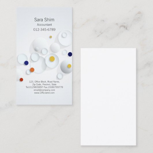 Scatter points 3D Carte de visite de comptabilité (Devant / Derrière)