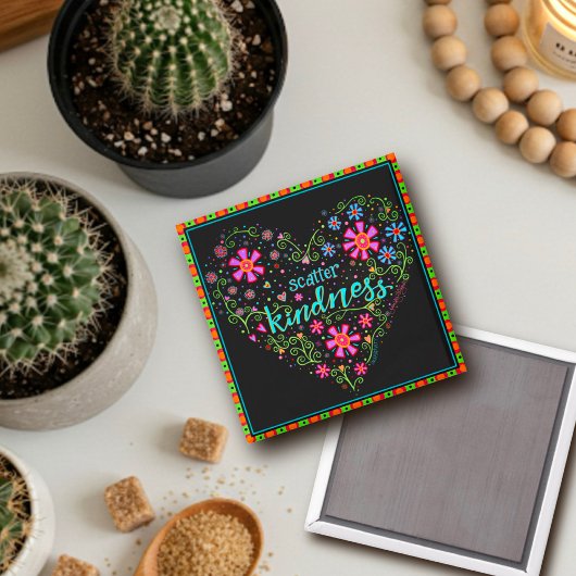 Scatter Vriendelijkheid  Bloemenhart Trendy Magneet