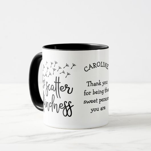 Scatter-vriendelijkheid gepersonaliseerd mug mok (Voorkant links)