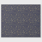Scattered Gold Navy Blue Stars Cadeaupapier (Vlak)