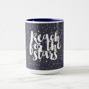 Scattered Gold Navy Blue Stars Mok