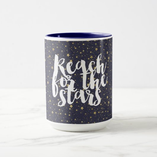 Scattered Gold Navy Blue Stars Mok (Midden)
