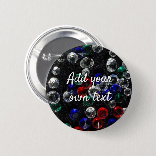 Scattered Jewels and Gemstones Custom Ronde Button 5,7 Cm (Voorkant /achterkant)