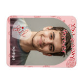 Scattered Red Hearts Valentine Card Magneet (Horizontaal)