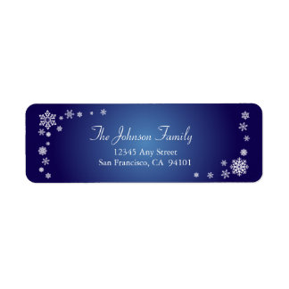 Scattered Snowflakes Holiday Labels (saffier)