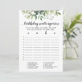 Scattergories Anniversaire Jeu modifiable Carte (Debout devant)