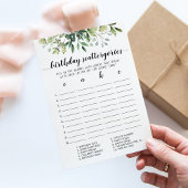 Scattergories Anniversaire Jeu modifiable Carte