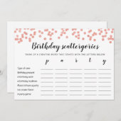 Scattergories Anniversaire Jeu modifiable Carte (Devant / Derrière)