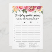 Scattergories Anniversaire Jeu modifiable Carte (Devant / Derrière)