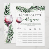 Scattergories Pins de Vin Carte de jeu Bachelorett (Devant / Derrière)