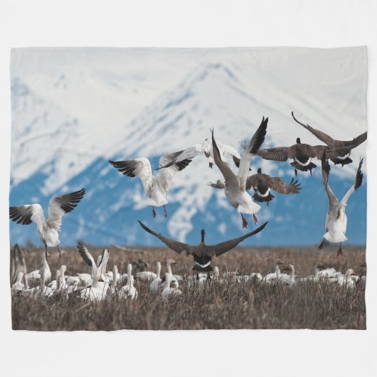 Scattering Geese Fleece Deken (Voorkant (Horizontaal))