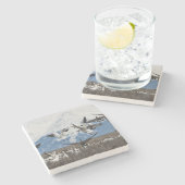 Scattering Geese Stenen Onderzetter (Zijkant)