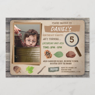 SCAVENGER HUNT FOTO KIDS BIRTHDAY ARTIJ INVITE KAART