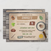 SCAVENGER HUNT KIDS VERJAARDAGSFEESTJE TUIN UITNOD KAART (Voorkant / Achterkant)