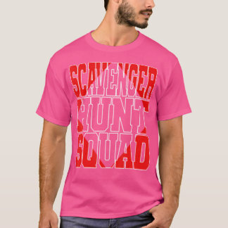 Scavenger Hunt Squad Fun Matching Team Rood T-shirt