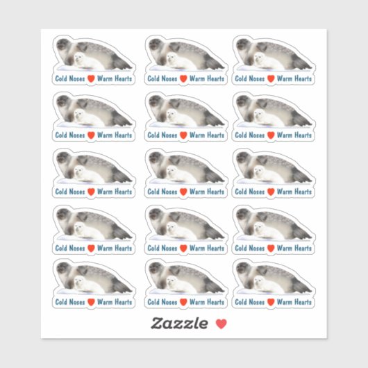 Sceau anné - Sticker à coeur chaud à nez froid (Feuille)