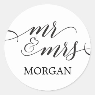 Sceau classique M et Mme Envelope - Stickers Favor