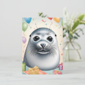 Sceau de célébration : Modèle de la carte d'annive (Debout devant)