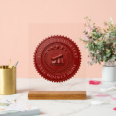 Sceau de certificat en cire rouge 3D modifiable pe (Mariage)