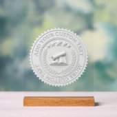 Sceau de certificat en feuille de cire blanche 3D (Neutre)