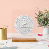 Sceau de certificat en feuille de cire blanche 3D (Mariage)