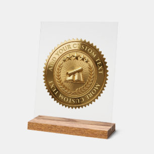 Sceau de certificat en feuille d'or 3D modifiable