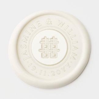 Sceau De Cire Autocollant Cercle Classique Double Bonheur 囍 Mariage Chinois