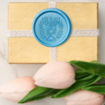 Sceau De Cire Autocollant Persian Magen David Menorah<br><div class="desc">Cette image a été adaptée à partir d'un carrelage juif perse antique et présente une menorah avec un Magen David (Étoile de David) encadré de branches d'olivier. Les imperfections de l'image originale peinte à la main ont été conservées.</div>