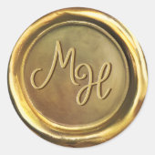 Sceau de cire d'or Stickers de mariage Customisé V (Devant)