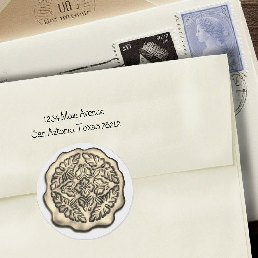 Sceau de cire Faux, Sticker rond Lt. Gold Classic