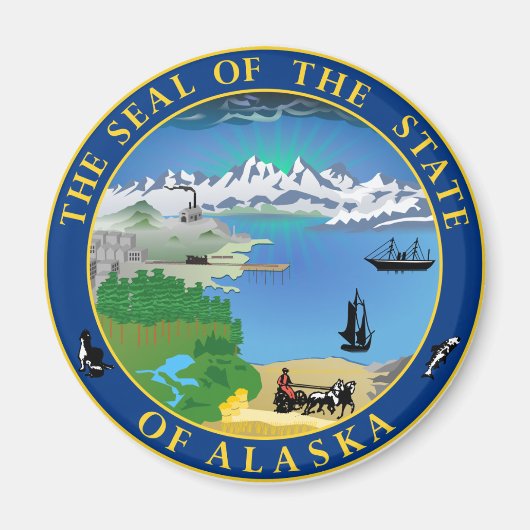 Sceau de l'Alaska State USA Magnet (Devant)