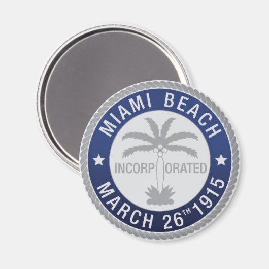 Sceau de Miami Beach, Floride Magnet (Recto/Verso)