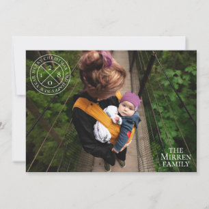 Sceau Festif moderne Rouge Carte photo de vacances