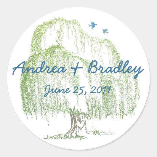 Sceau Mariage de Willow Tree ou Stickers de Favori (Devant)
