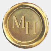 Sceaux de cire dorés autocollants vintage élégants (Devant)