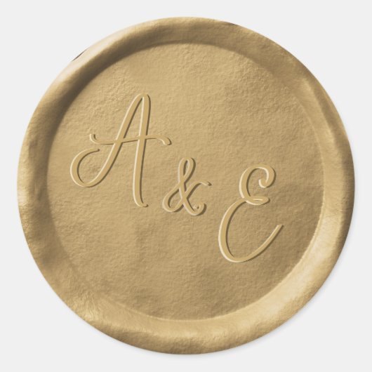 Sceaux de cire dorés monogramme pour autocollants  (Devant)