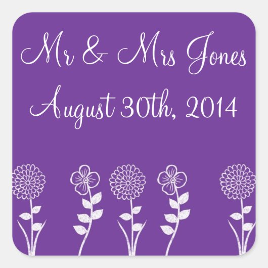 Sceaux et autocollants d'enveloppes pourpres perso (Devant)