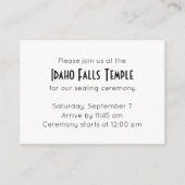 Scellage du temple et invitation à manger (Devant)