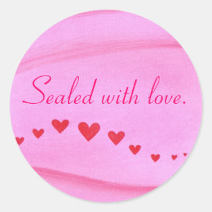 Scellé avec amour Vague de Coeurs rouges Stickers