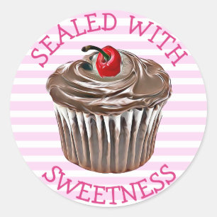 Scellé avec des Stickers Chocolat Doux Cupcake