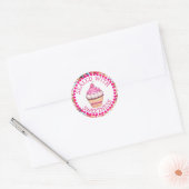 Scellé avec des stickers Cupcake rose doux (Enveloppe)