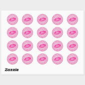 Scellé avec un Sticker rond Kiss Rose Lips personn (Feuille)