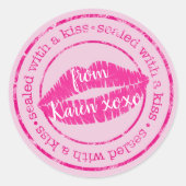 Scellé avec un Sticker rond Kiss Rose Lips personn (Devant)