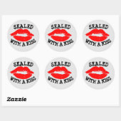 SCELLÉ D'UN KISS, STICKERS DE LÈVRES ROUGES (Feuille)