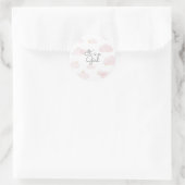 Scellé d'un nuage rose jaune autocollant rond (Sac)