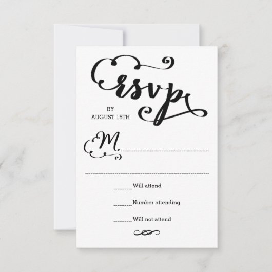 Scénario de mariage - Carte de réponse RSVP (Devant)